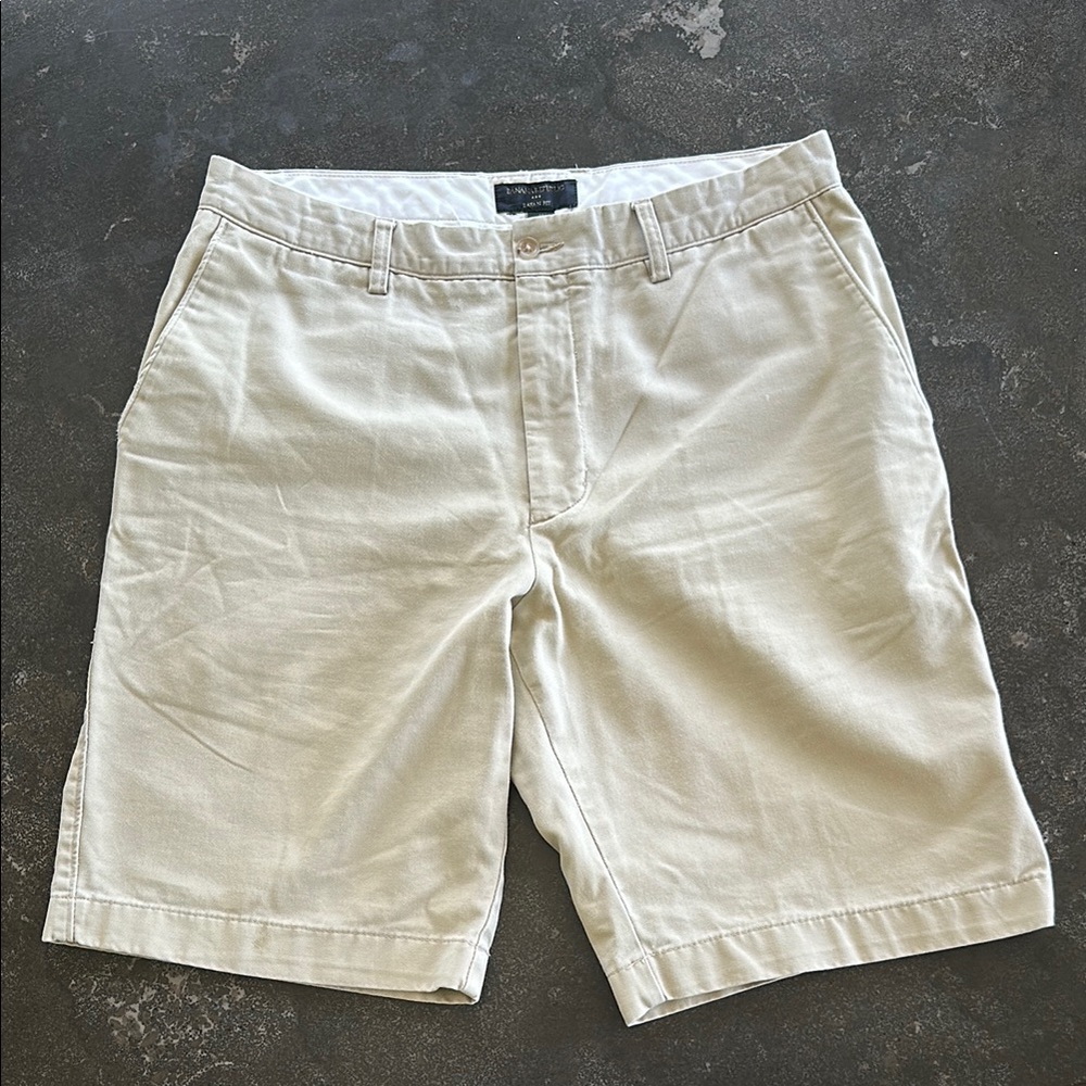Banana Republic Tan Flat Front Shorts